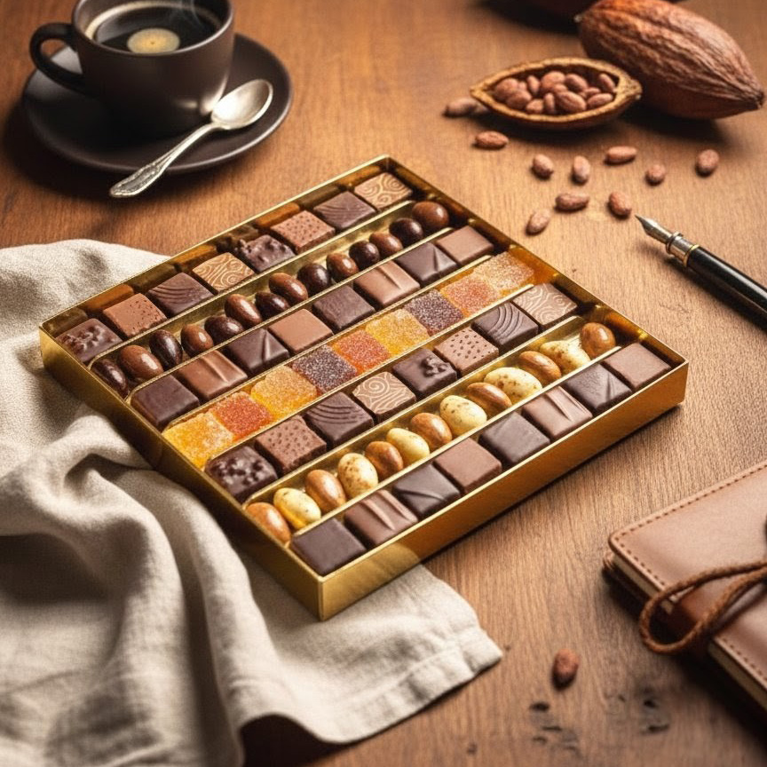 Coffret de chocolats et de pâtes de fruits XL